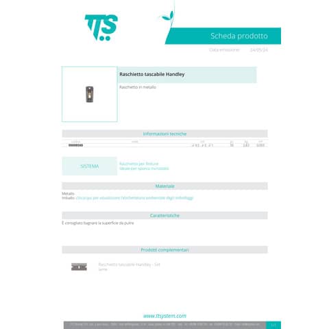 Raschietto tascabile TTS Handley in metallo 9,5x5x1 cm 0000 8560